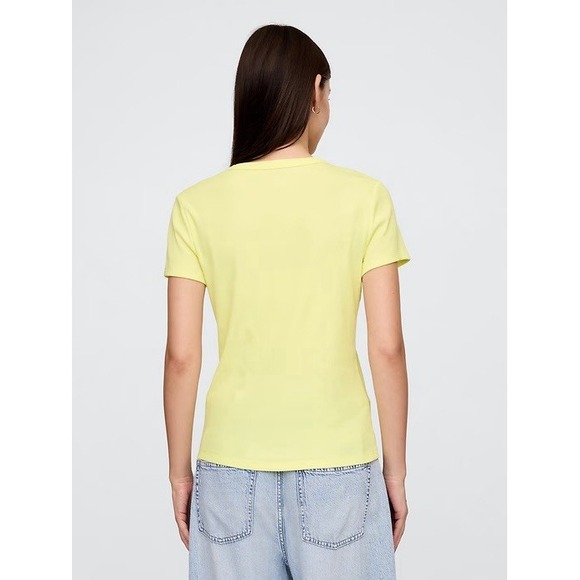 Gap Ribbed Crewneck T-Shirts Women's XL Blue and Yellow Set of 2 Stretch Tees - Picture 4 of 16